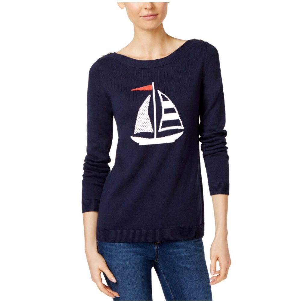 Charter Club Sailboat navy Sweater! Size XL